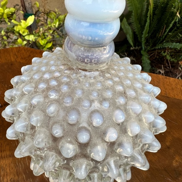 Vintage Fenton Opalescent Glass Vases/ hobnail milk glass perfume bottles - Picture 6 of 6